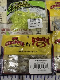 10X Mix Lot Strike King Panfish Mr Crappie Curly Tail Grub Fishing Lures - Thumbnail 7