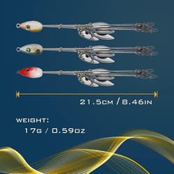 3 Pack Alabama Rig 5 Arms 4 Blades Umbrella Rig Fishing 21.5Cm Fish Lures Bait - Thumbnail 3