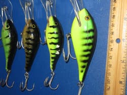 Lot of 4 Strike King Diving Crankbait Dance Dancin Shad Lures Fire Tiger - Thumbnail 4