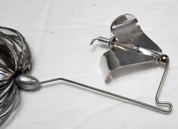 Ladies Man Custom Baits 4" Pro Planer Buzzbait 1/8oz 2/0 Silver Shad Hand Tied - Thumbnail 2