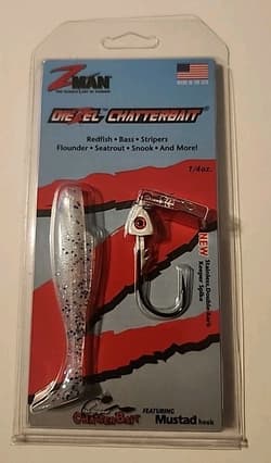 New Z-Man ChatterBait DieZel Fishing Lure 1/4 oz CBD14-08 Pearl Blue Mustad Hook - Thumbnail 1