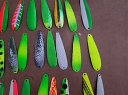 Fishing spoons size 3",4" lot of 63 used salmon trout trolling FREE SHIPPING! - Thumbnail 6