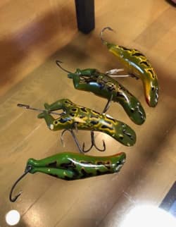 4 Set Heddon Luny Frog Old Lure Ship From Japan - Thumbnail 16