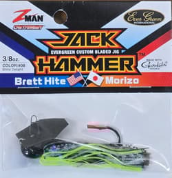(Ct of 2) Z-Man Evergreen Chatterbait Jack Hammer 3/8 oz Evergreen Custom Blade! - Thumbnail 2