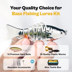 OJYDOIIIY Bass Fishing Lures Kit for Freshwater with Animated Swimbait,Topwat... - Thumbnail 2