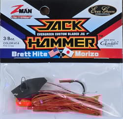 (Ct of 2) Z-Man Evergreen Chatterbait Jack Hammer 3/8 oz Evergreen Custom Blade! - Thumbnail 2
