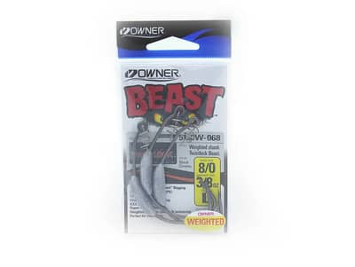 8/0 - 3/8oz Owner Weighted Beast Hooks 3pk.