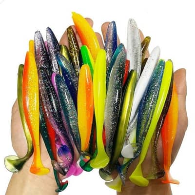 Little soft plastic lure 7/9/12cm 1/30/40/60/100pcs