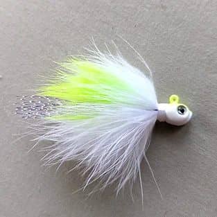 Brian's Chartreuse/White Bou (3/16oz) Jig