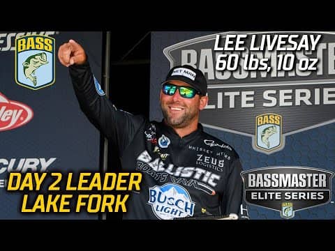 Lee Livesay leads Day 2 at Lake Fork with 60 pounds, 10 ounces (Bassmaster Elite Series)