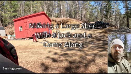 Moving A Large Shed by Hand #howto #diy #tutorial #basshogg #winch #jack