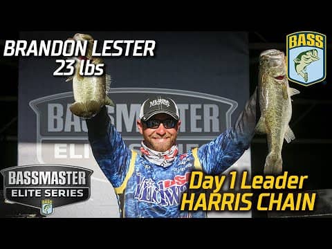 Brandon Lester leads Day 1 at the Harris Chain with 23 pounds! (Bassmaster Elite Series)