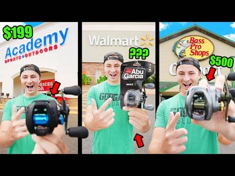 I Bought The MOST EXPENSIVE Fishing Reel At EVERY STORE (Bass Pro Shop, Walmart, Academy!)