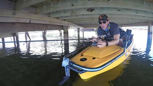 Fishing UNDER Boat Docks for Bass Using a Kayak