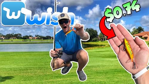 CHEAPEST WISH APP FISHING LURE CHALLENGE!! (Surprise Catch)
