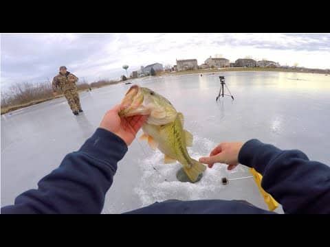 Handlining Winter Bass -- Tip-up Ice Fishing