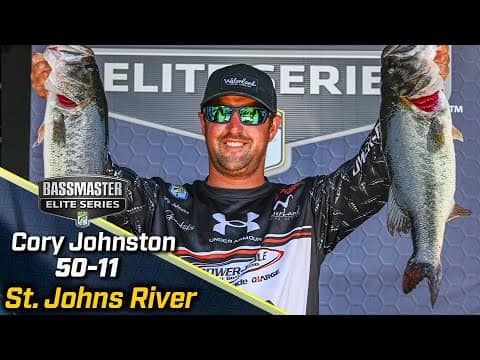 Cory Johnston leads Day 2 of Bassmaster Elite at the St. Johns River with 50 pounds, 11 ounces