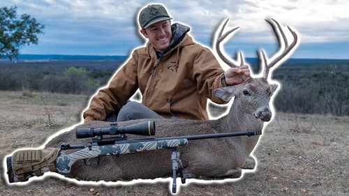 BACK PORCH HEART SHOT! Winter Buck Hunt with Long Range Rifle