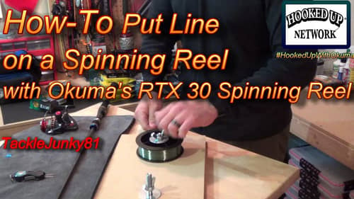 How to Put Line on a Spinning Reel with Okuma RTX 30 Spinning Reel (TackleJunky81)