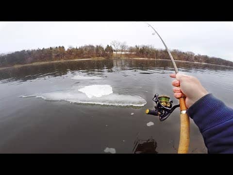 Fishing Frozen River For Elusive Bass