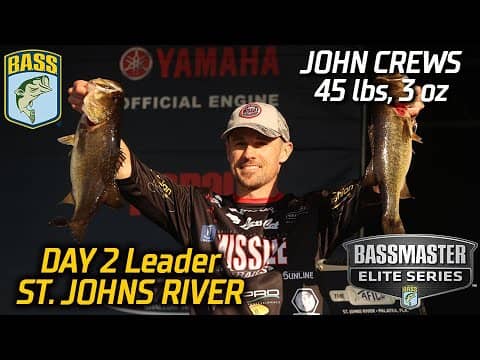 John Crews leads Day 2 at St. Johns with 45 pounds! (Bassmaster Elite Series)