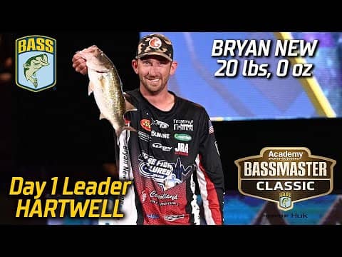 Bryan New leads Day 1 of the 2022 Bassmaster Classic at Lake Hartwell