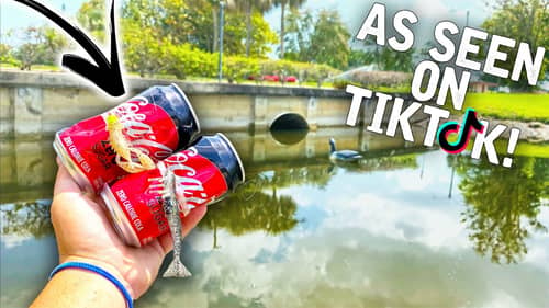 COKE CAN FISHING REEL Catches Unexpected Fish! (Surprised)