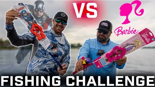 Captain America vs. Barbie Fishing Challenge - First to 3 Wins!