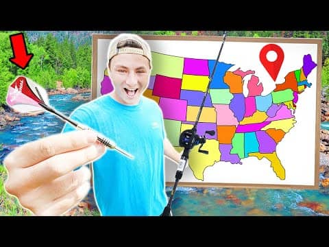 Throwing a Dart at a Map & Fishing Whatever it Lands on Challenge (ep.1)