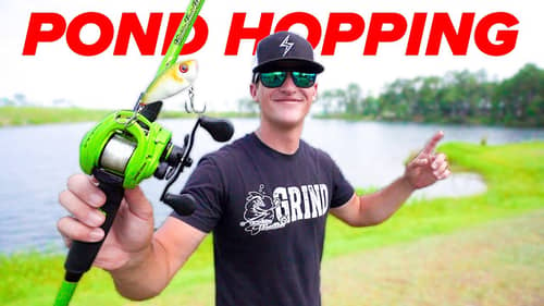 Pond Hopping for GIANT Bass (Bank Fishing)