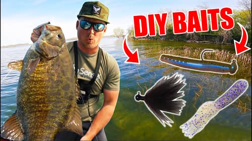 Best Day of Bass Fishing EVER using HOMEMADE Fishing Lures!! (EPIC)