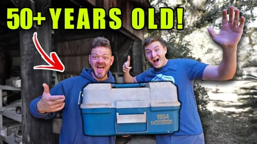 Antique Fishing Tackle Box Found in ABANDONED Barn! (50+ YEARS OLD!)