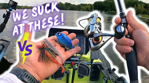1v1 Roulette Wheel Fishing Challenge w/ Lures We SUCK AT!