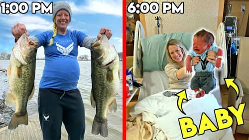 WIFE GOES INTO LABOR after Catching Giant Fish!!! (OUR NEW BABY!)