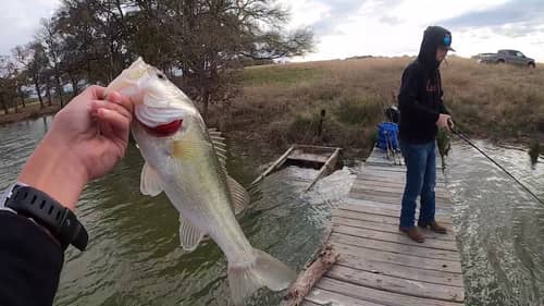 Pre-front bass fishing Texas Ponds