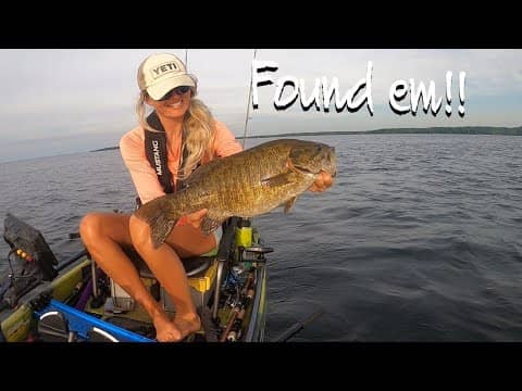 GIANT Mille Lacs BASS on TINY hair Jigs (Kayak Fishing the Big Pond)