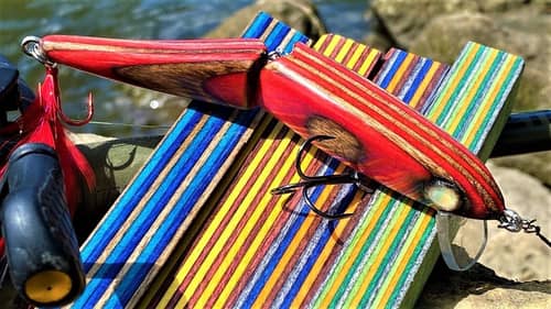 Laminated Wood Pen Blank Bait | One Day Build to Catch