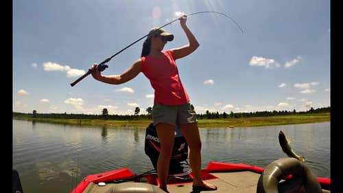 Liz Catches a Big Stringer of Largemouths - Underspin Bass Fishing