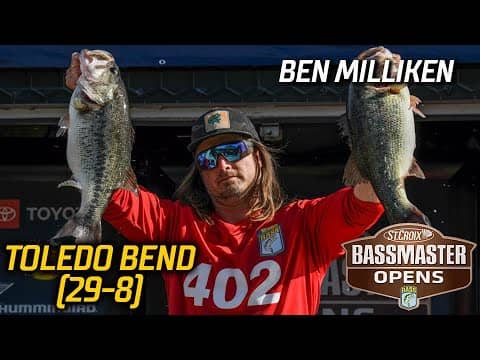 Bassmaster OPEN: Ben Milliken leads Day 1 at Toledo Bend with 29 pounds, 8 ounces
