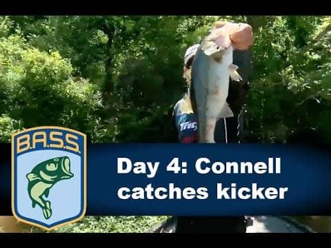 Dustin Connell catches a kicker bass on Championship Monday