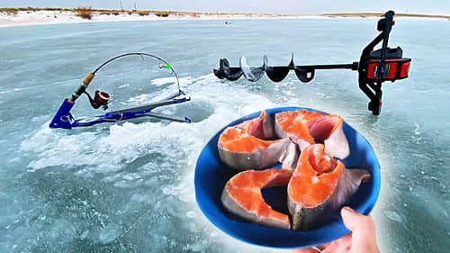 CATCH and COOK while Ice Fishing!!! (DELICIOUS)