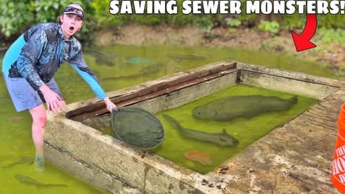 Saving MONSTER FISH From FLOODED SEWER!