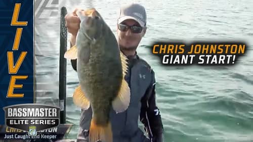 Chris Johnston boats a big one to start at the St. Lawrence River