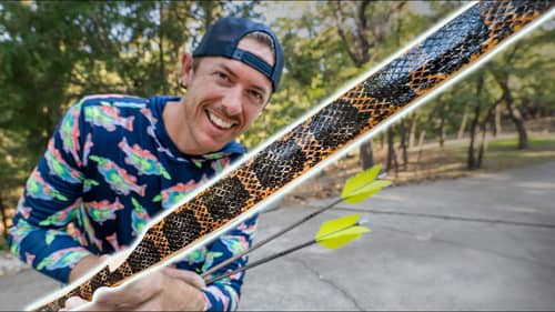 Using Real Snake Skin on Homemade Hunting Bow - Beautiful Camouflage!