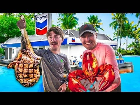 2v2 Gas Station SURF & TURF Catch Clean Cook CHALLENGE!