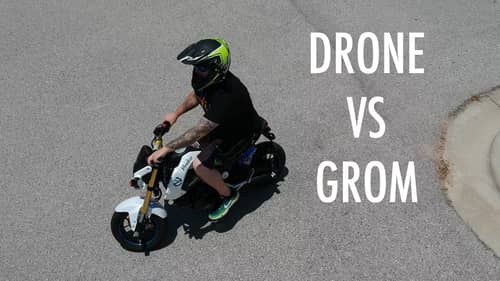 DRONE VS GROM!!! | dji Spark Active Tracking Honda Grom Motorcycle SKYNET IS LIVE!!!