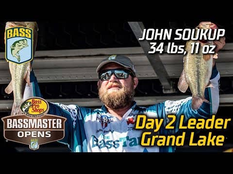 John Soukup leads Day 2 of Basspro.com OPEN at Grand Lake with 34 pounds, 11 ounces