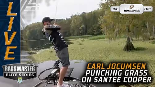 Carl Jocumsen punching vegetation on Santee Cooper