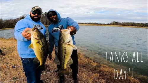 INSANE DAY of Catching BIG Winter BASS During ULTRA WINDY Conditions!! || Over 22lb Limit Caught!!!