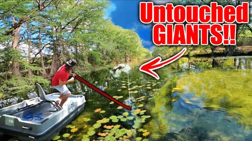 We Found the ULTIMATE Hidden Gem w/ GIANT Fish!! (Mini Boat Fishing)